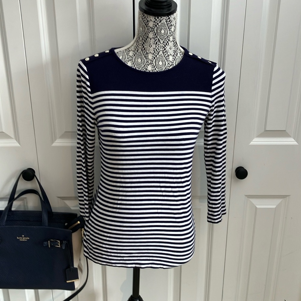 Always classic navy and white striped Chaps Tee